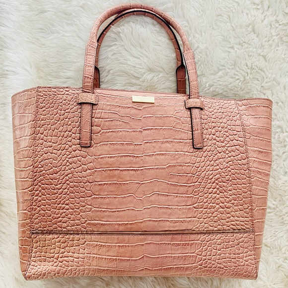 Pink Kate Spade snakeskin Elissa Tote like new RARE - Picture 7 of 7